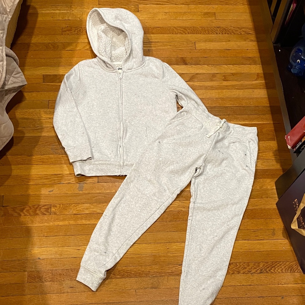 OshKosh B'gosh heather gray Fleece Hoodie jogger set